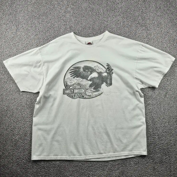 [BUNJANG] Harley-Davidson White Short Sleeve T-Shirt (Estimated 2XL) / 할리데이비슨 반팔 티셔츠 ( 2XL추정 ) / 12189