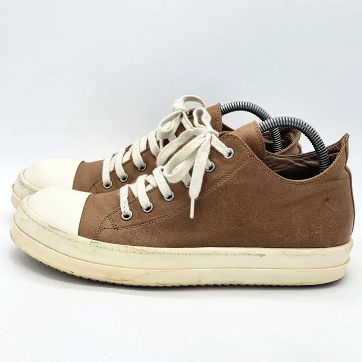 [BUNJANG] Rick Owens Ramones Leather Low Sneakers Brown / 릭오웬스 라몬즈 레더 로우 스니커즈 브라운 (42)