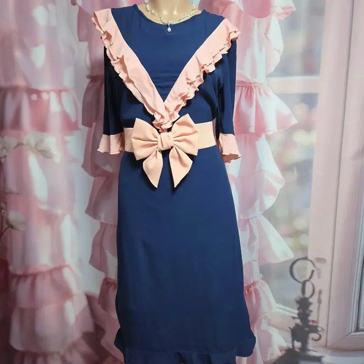 [BUNJANG] Plastic Island Pink Frill Detail Dress / 플라스틱아일랜드 핑크 프릴 포인트 원피스 (면 아니고 시원한 원단)