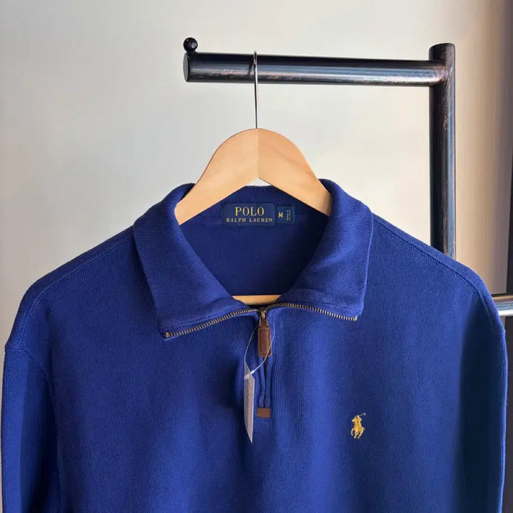 [BUNJANG] Polo Ralph Lauren Blue Half-Zip Knit Sweater / 16931 - 폴로 랄프로렌 블루 반집업 니트
