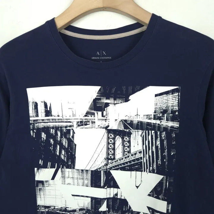 [BUNJANG] AX Armani Exchange Navy Printing Long Sleeve / [100] AX 아르마니 익스체인지 네이비 프린팅 롱슬리브