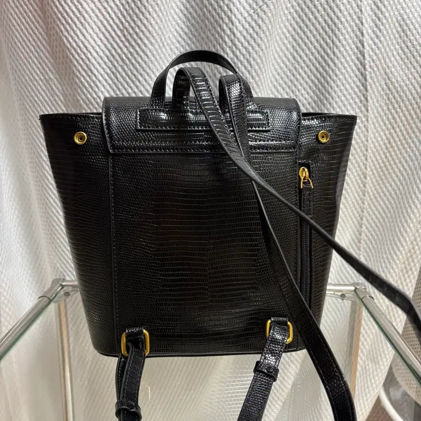 [BUNJANG] Levezz Monnet Backpack Lizard Black / 르브제 모네 백팩 리자드 블랙 <가격고정>