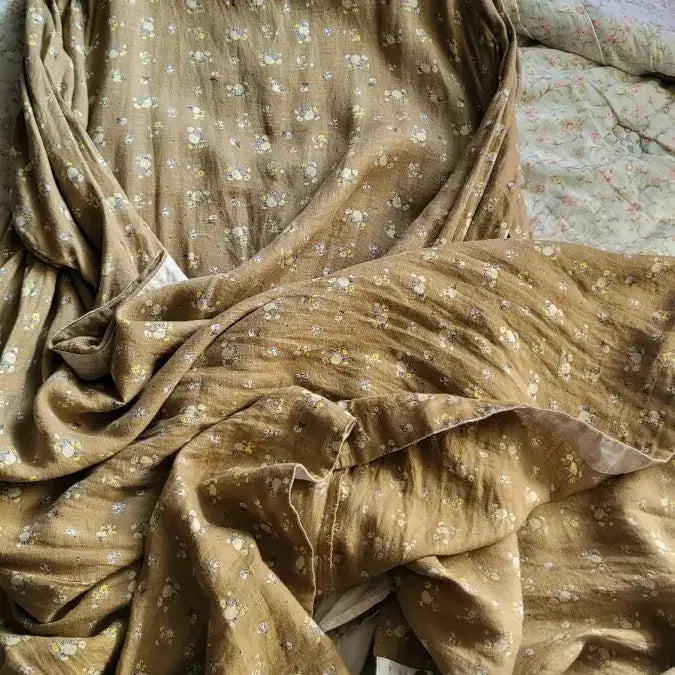 [BUNJANG] Japanese Linen Long Dress Floral Print / 일본ㅡ린넨 롱원피스