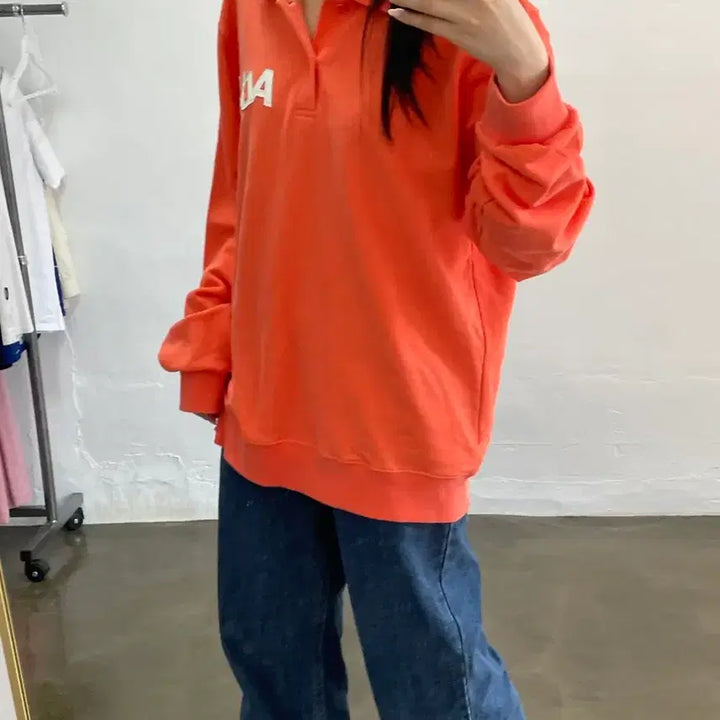 [BUNJANG] ACMEDRABI Orange Collar Sweatshirt T-shirt / 아크메드라비 오렌지색 카라넥 맨투맨 티셔츠