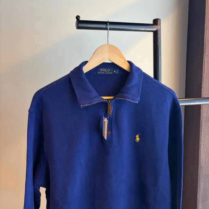 [BUNJANG] Polo Ralph Lauren Blue Half-Zip Knit Sweater / 16931 - 폴로 랄프로렌 블루 반집업 니트