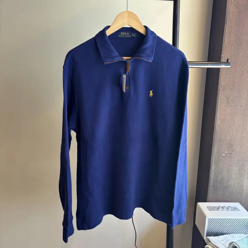 [BUNJANG] Polo Ralph Lauren Blue Half-Zip Knit Sweater / 16931 - 폴로 랄프로렌 블루 반집업 니트
