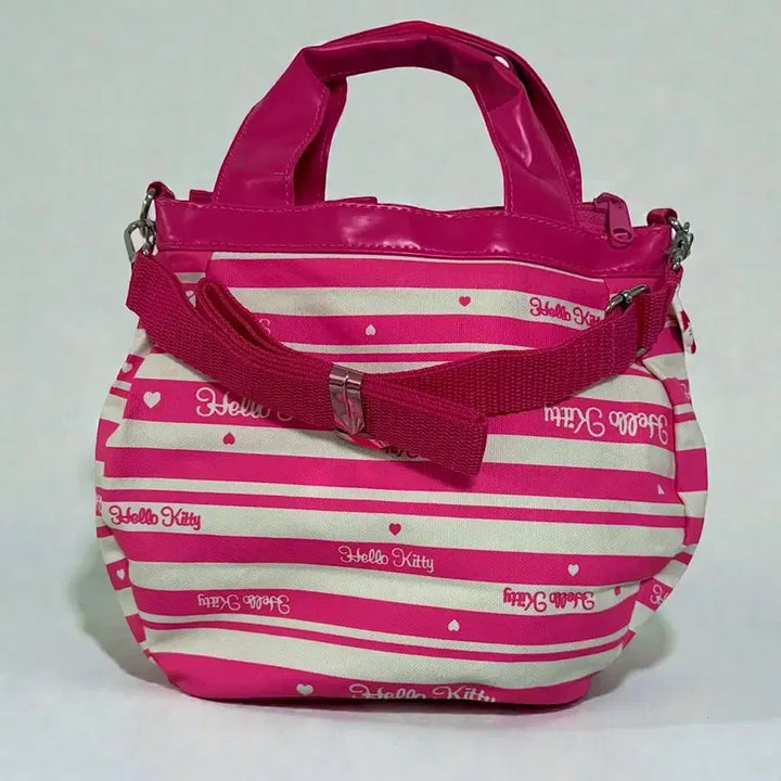 [BUNJANG] Hello Kitty Pink Stripe Tote Bag / 헬로키티 핑크 스트라이프 토트백