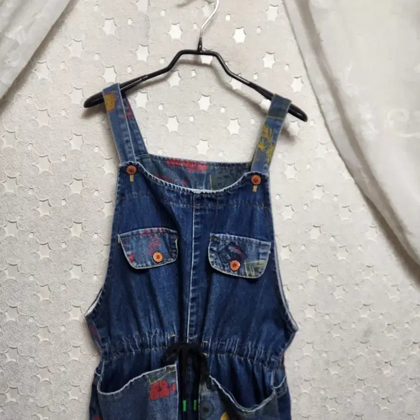 [BUNJANG] Blue Denim Overalls Wide Jogger Pants Women&