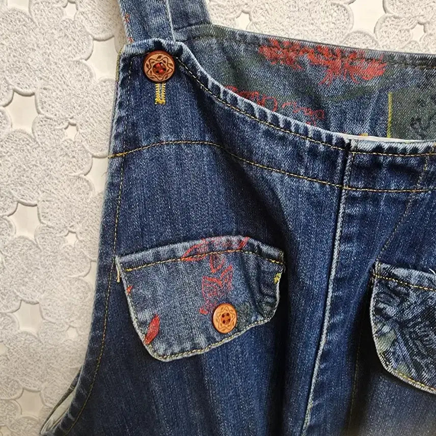 [BUNJANG] Blue Denim Overalls Wide Jogger Pants Women&