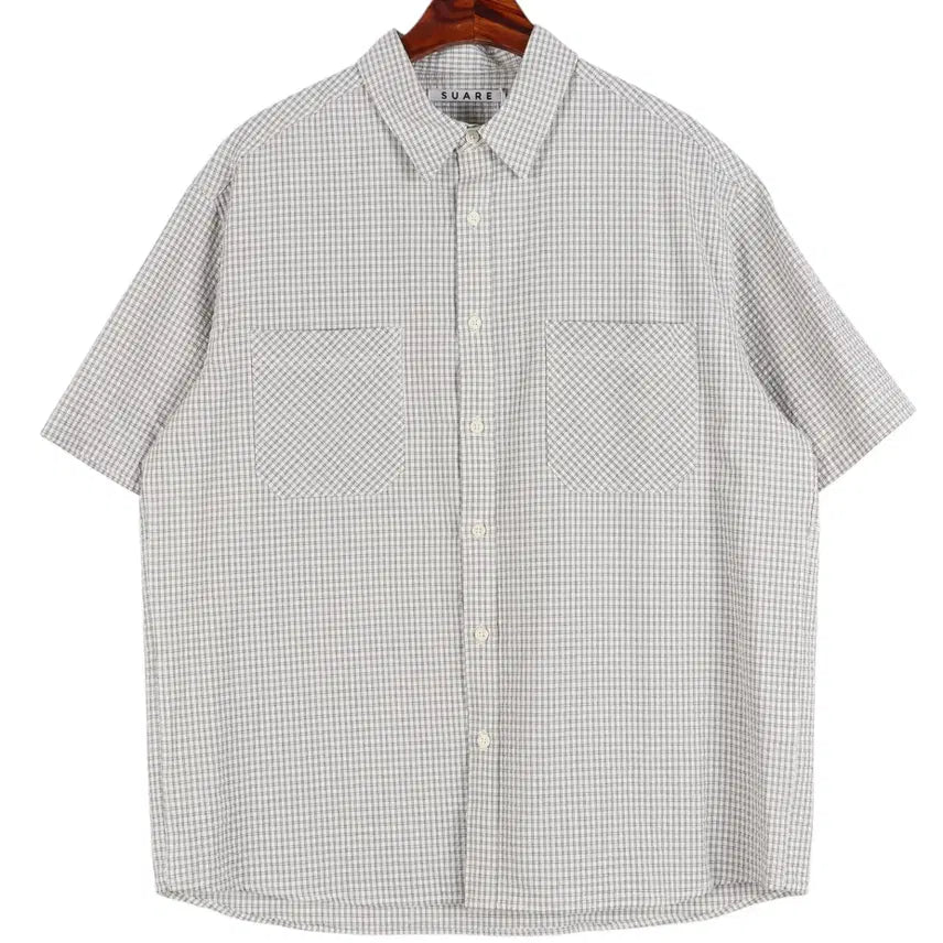 [BUNJANG] SUARE Check Short Sleeve Shirt - Size M / 수아레 SUARE 체크 반팔 셔츠 M / k4304