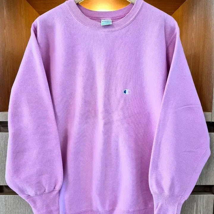 [BUNJANG] 90s Champion Reverse Weave Sweatshirt - Pale Pink (Large) / 90s Vintage Champion Sweatshirt (L)