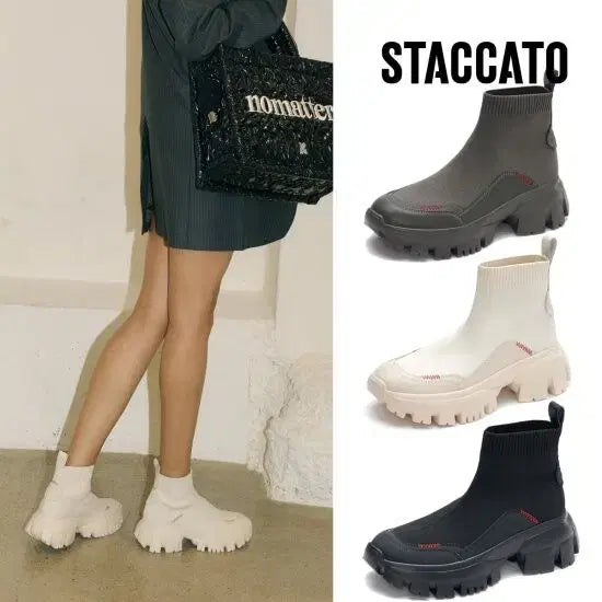 [BUNJANG] Staccato Socks Fit Sneakers Boots (Size 240) / [240]스타카토 삭스핏 스니커즈 부츠