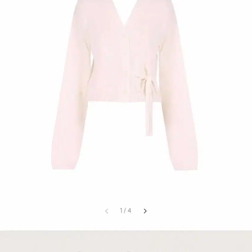 [BUNJANG] Clishir Cop Vanilla Ribbon Cardigan / 클리시어 코프 바닐라 리본 가디건