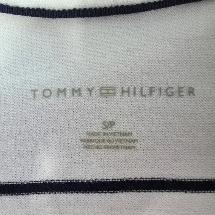 [BUNJANG] Tommy Hilfiger Striped V-Neck Polo Short Sleeve T-Shirt Women&