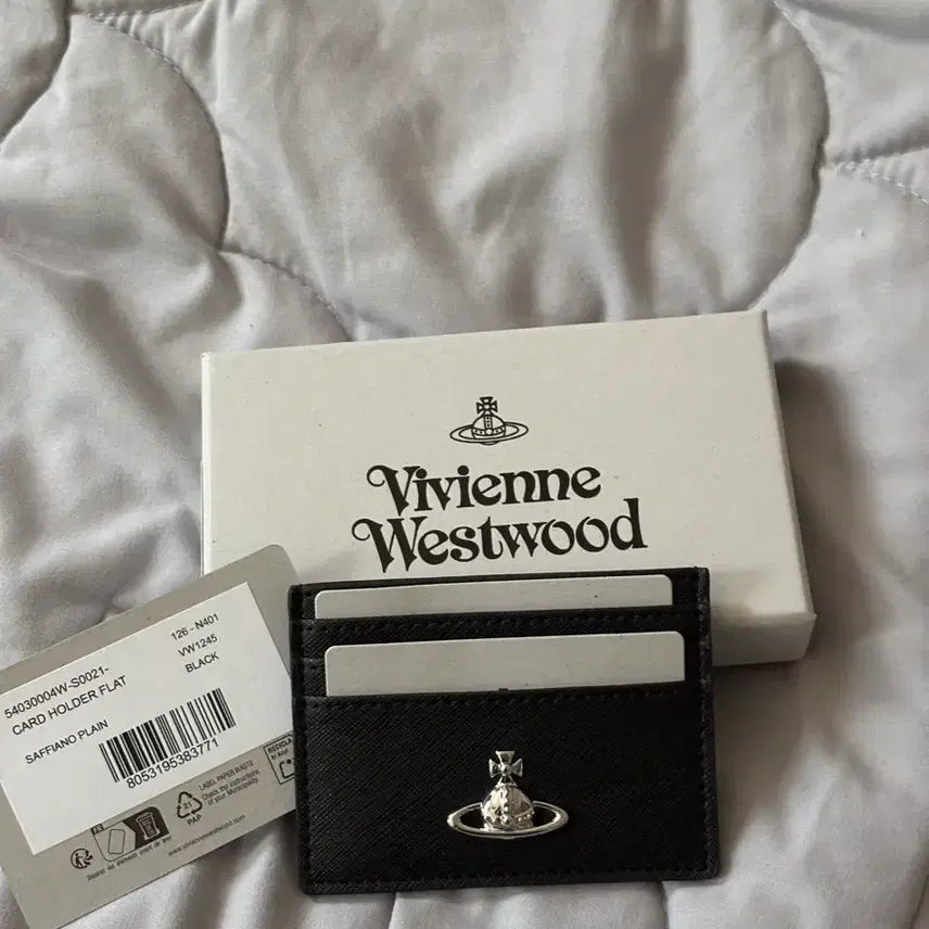 [BUNJANG] Vivienne Westwood Saffiano Card Holder Black / 정품 비비안웨스트우드 사피아노 카드지갑 블랙 새상품