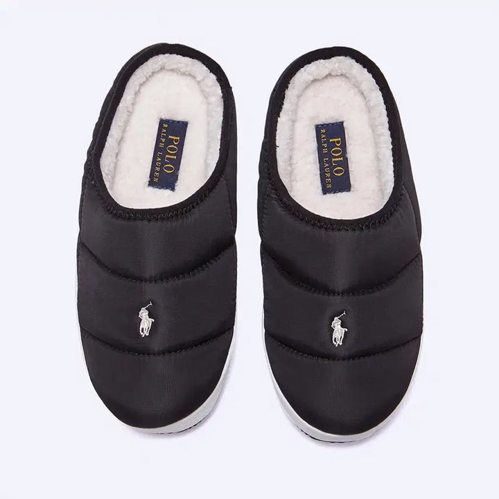 [BUNJANG] Polo Maxon Padded Shearling Mule Black FLLOCF3U51 / [폴로] 맥슨 패딩 양털 뮬 블랙 FLLOCF3U51