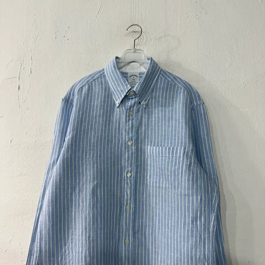 [BUNJANG] Brooks Brothers Stripe Linen Shirt 100 / 브룩스브라더스 스트라이프 린넨 셔츠 100