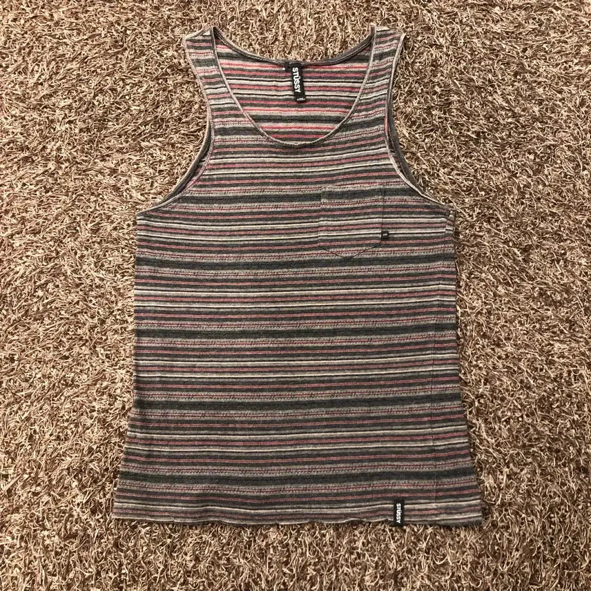 [BUNJANG] Stussy Multicolor Stripe Sleeveless Tank Top / S 스투시 멀티컬러 스트라이프 민소매 나시 티셔츠