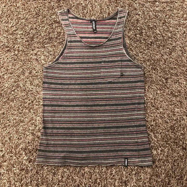 [BUNJANG] Stussy Multicolor Stripe Sleeveless Tank Top / S 스투시 멀티컬러 스트라이프 민소매 나시 티셔츠