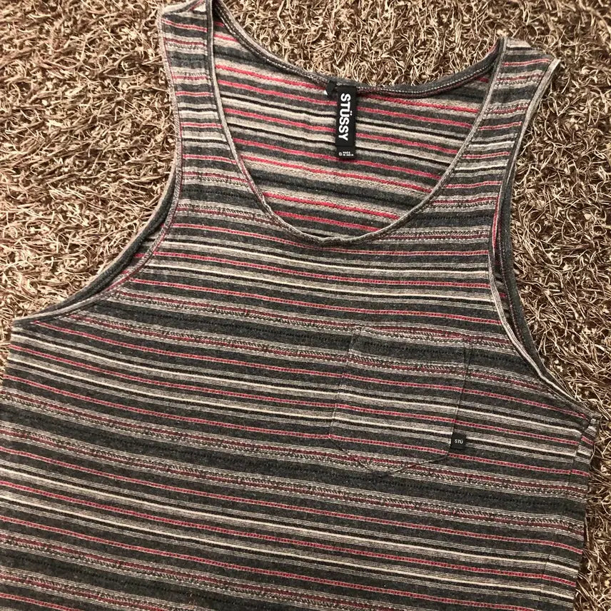 [BUNJANG] Stussy Multicolor Stripe Sleeveless Tank Top / S 스투시 멀티컬러 스트라이프 민소매 나시 티셔츠
