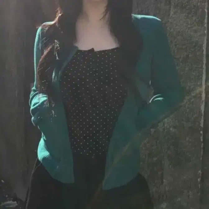 [BUNJANG] Ablie Mint Blue Punching Pocket Cardigan / 에이블리 민트 블루 펀칭 포켓 가디건