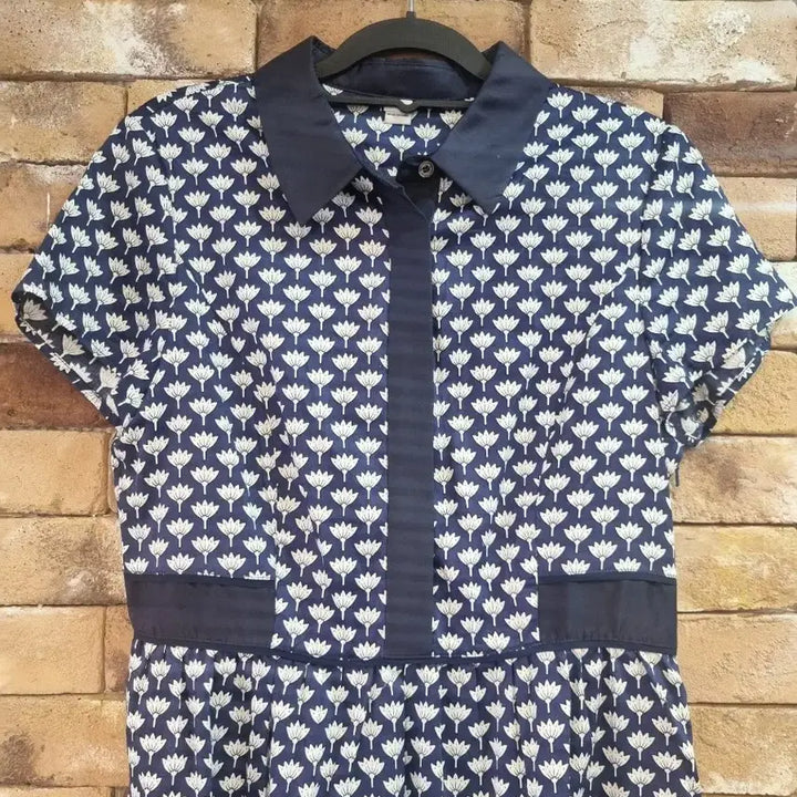 [BUNJANG] Diane von Furstenberg (DVF) Navy Patterned Fit and Flare Dress Size 6 / [정품] DVF 다이앤본퍼스텐버그 원피스 (6사이즈)