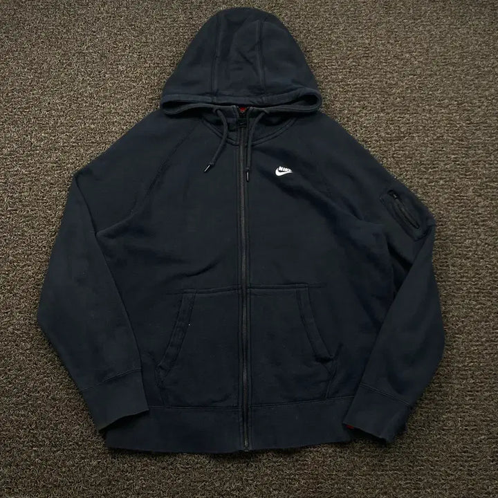 [BUNJANG] Nike Futura Black Hoodie Zip-Up / 나이키 퓨츠라 블랙 후드집업