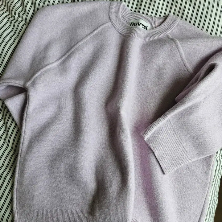 [BUNJANG] Dearlist Round Neck Knit Lavender / 디어리스트 라운드넥 니트 라벤더