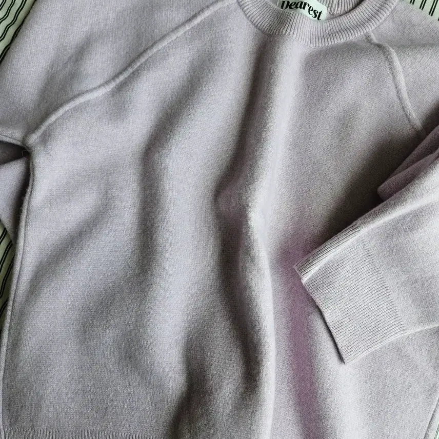[BUNJANG] Dearlist Round Neck Knit Lavender / 디어리스트 라운드넥 니트 라벤더