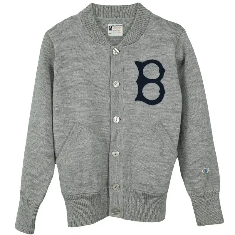 [BUNJANG] Champion Knit Varsity Cardigan Grey / 챔피온 니트 바시티 가디건 그레이 M20485