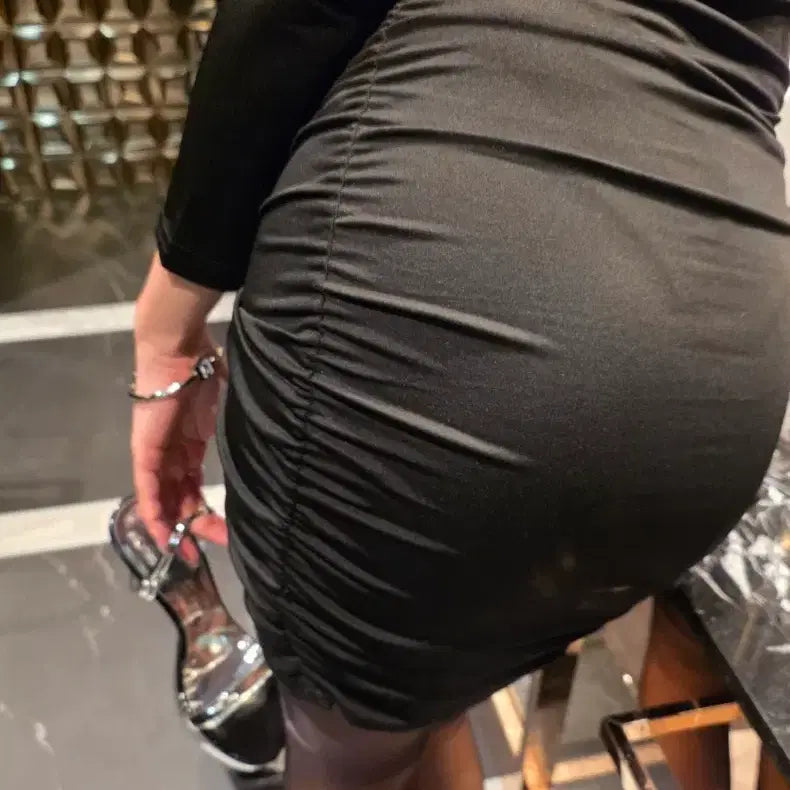 [BUNJANG] Black Shirring Dress / 블랙 셔링 원피스
