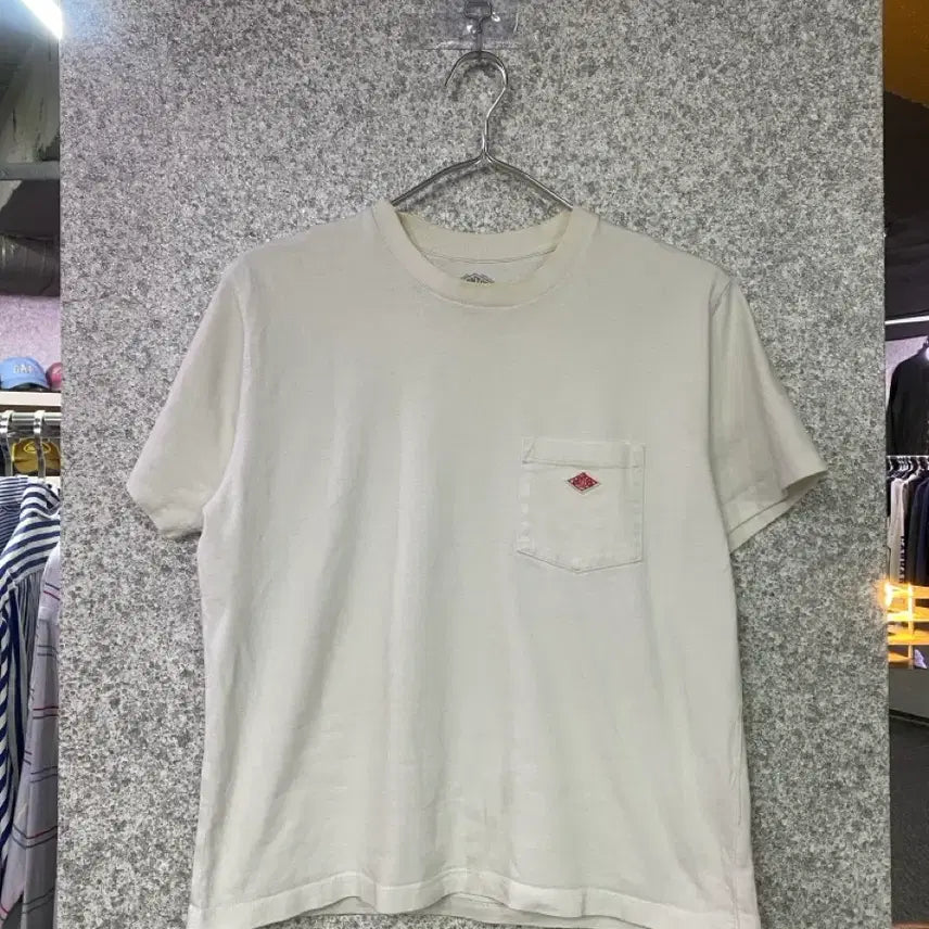 [BUNJANG] DANTON Pocket Short Sleeve T-shirt White / 단톤 포켓 반팔 티셔츠 화이트 B4762