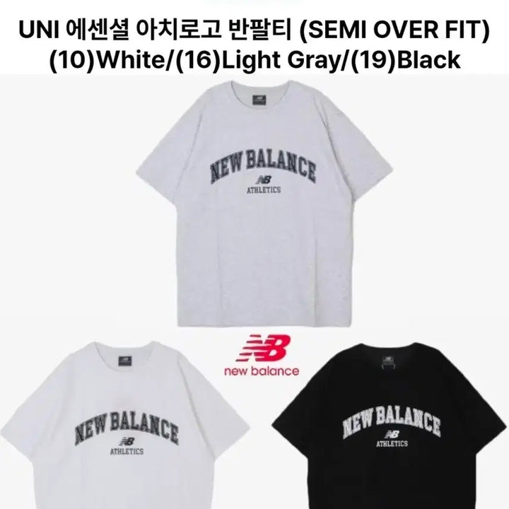 [BUNJANG] New Balance Arch Logo Short Sleeve T-Shirt / 뉴발란스 아치로고 반팔티 화이트/회색/블랙