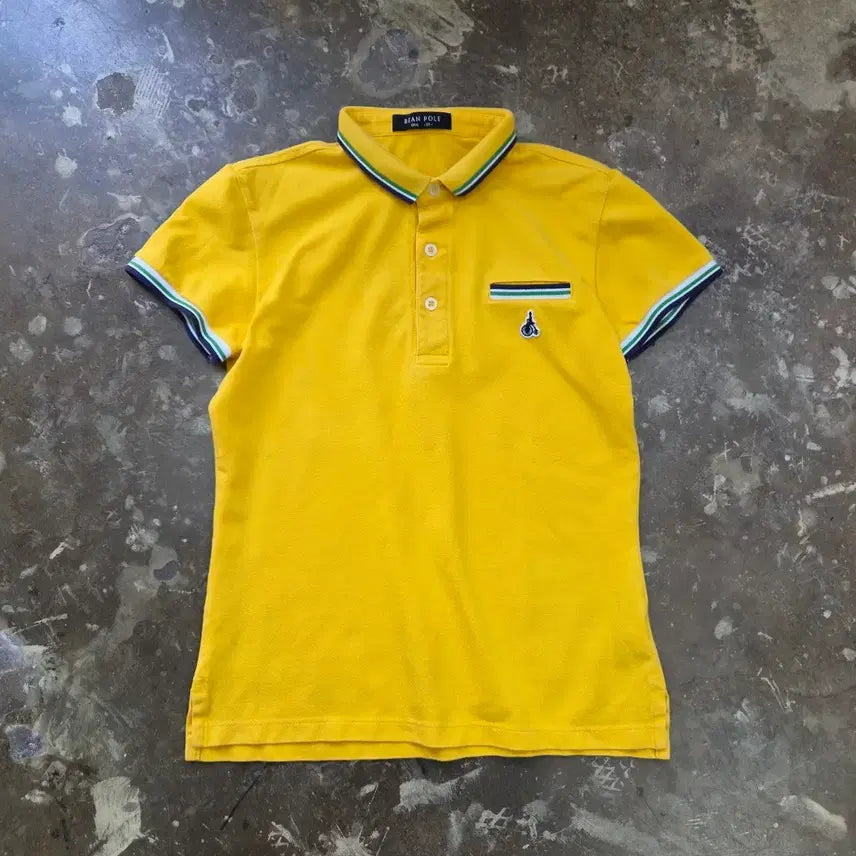 [BUNJANG] Beanpole Yellow Short-Sleeve Polo Shirt / 85) 빈폴 반팔 카라티 카라티셔츠 피케셔츠