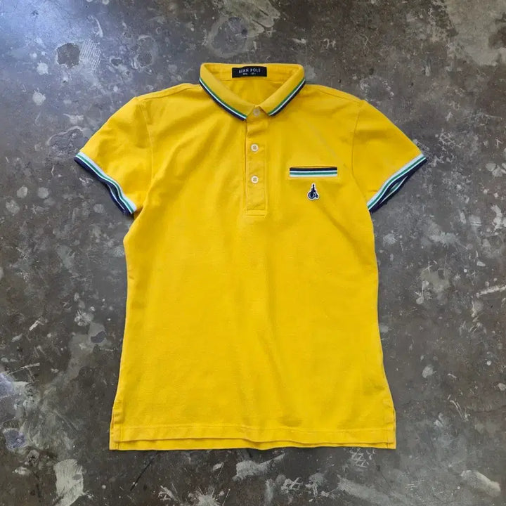 [BUNJANG] Beanpole Yellow Short-Sleeve Polo Shirt / 85) 빈폴 반팔 카라티 카라티셔츠 피케셔츠