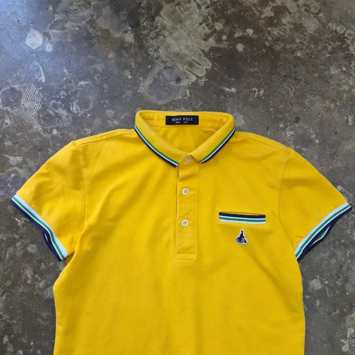 [BUNJANG] Beanpole Yellow Short-Sleeve Polo Shirt / 85) 빈폴 반팔 카라티 카라티셔츠 피케셔츠