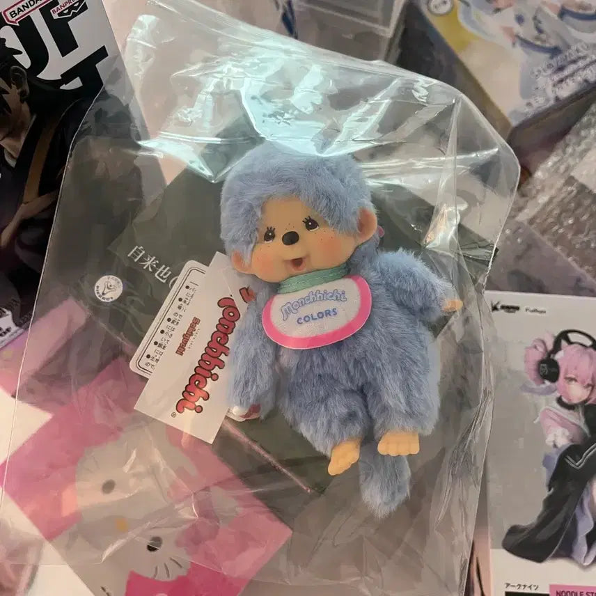 [BUNJANG] Monchhichi Pastel Blue Plush Toy (New, Unopened) / 몬치치 인형 파스텔블루 새상품