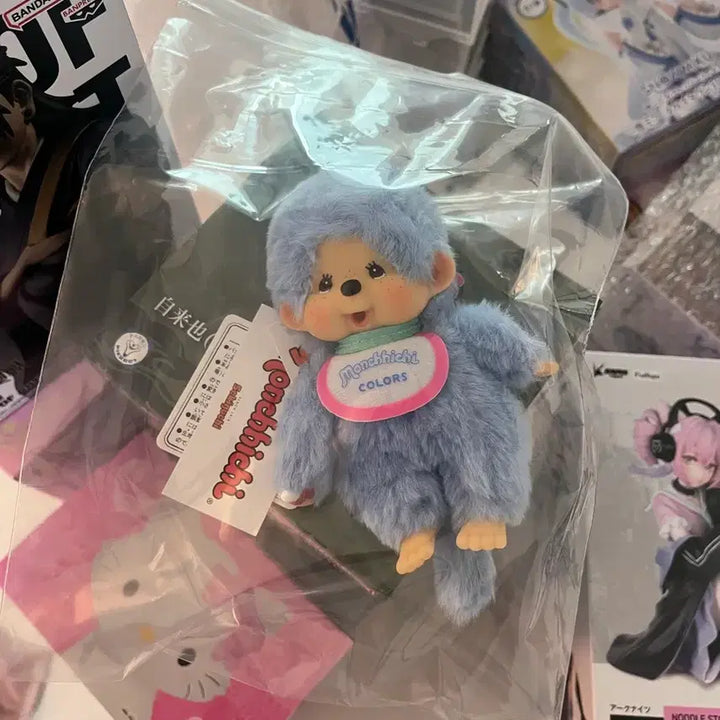 [BUNJANG] Monchhichi Pastel Blue Plush Toy (New, Unopened) / 몬치치 인형 파스텔블루 새상품