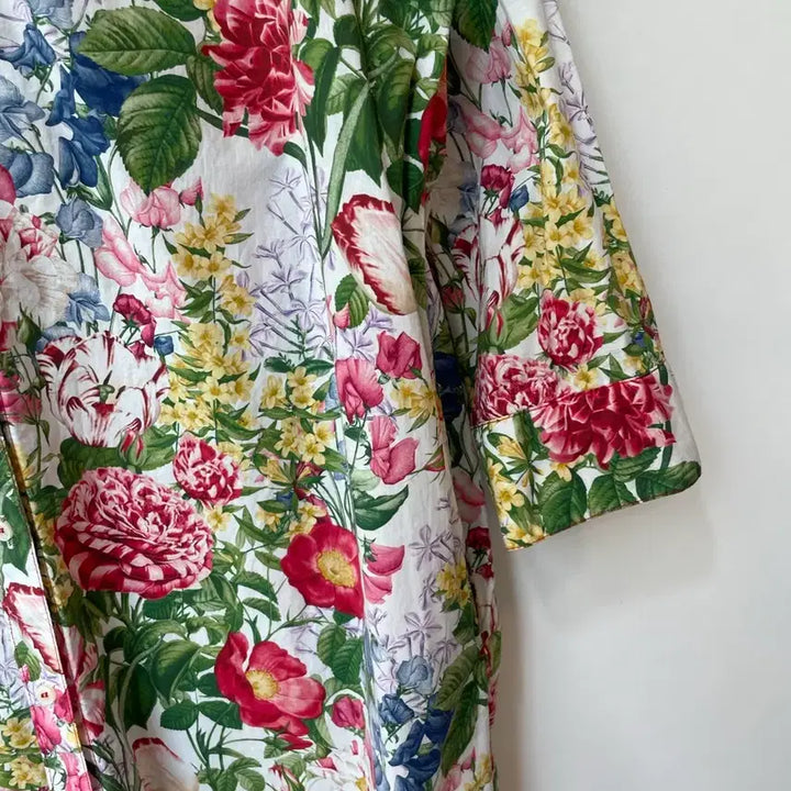 [BUNJANG] Flower Pattern Shirt Dress Free Size / 플라워 패턴 셔츠 원피스 F