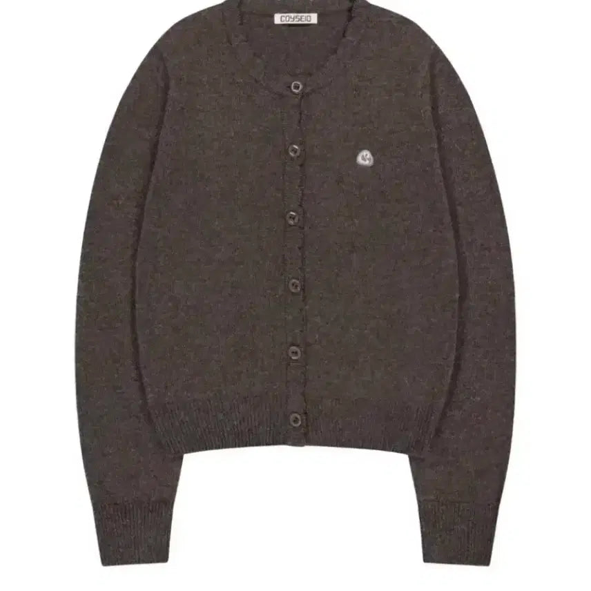 [BUNJANG] KOSEIO Flower Button Cardigan Brown / 코이세이오 플라워 버튼 가디건 브라운
