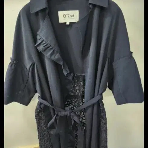 [BUNJANG] Ozscecon Summer Trench Coat Navy / 오즈세컨 여름 트렌치 코트