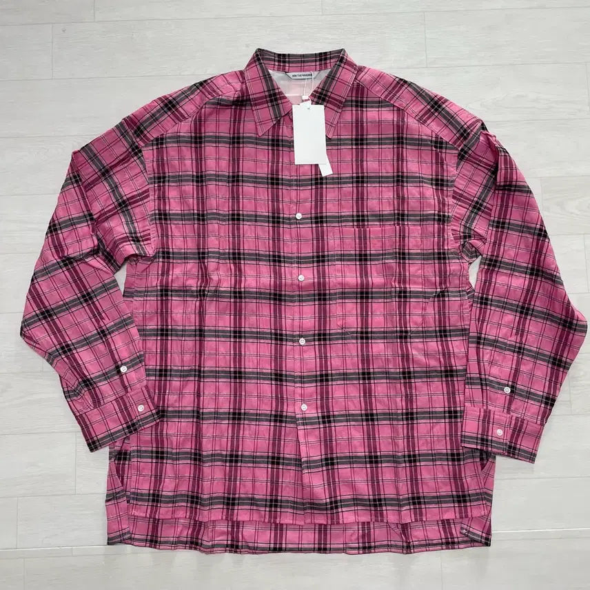 [BUNJANG] Meem The Wardrobe Mix Berry Check Shirt Pink Size 2 / 밈더워드로브 믹스베리 체크 셔츠_핑크 2사이즈