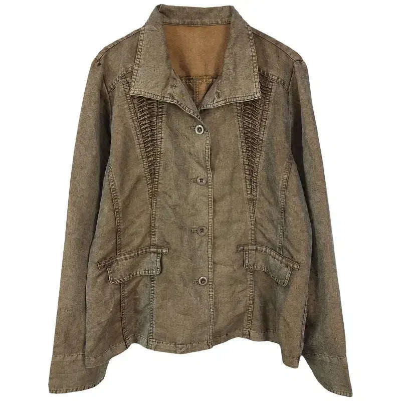 [BUNJANG] Vintage Pleated Cotton Jacket / 일본빈티지 빈티지 주름 가공 코튼 자켓 M20502