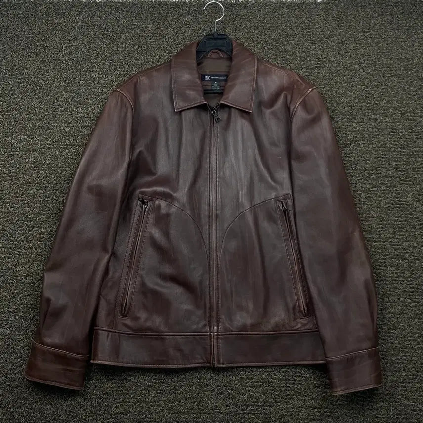 [BUNJANG] Vintage Brown Lambskin Leather Jacket / Vintage 빈티지 브라운 양가죽 레더 자켓