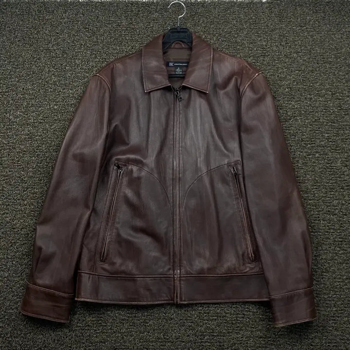 [BUNJANG] Vintage Brown Lambskin Leather Jacket / Vintage 빈티지 브라운 양가죽 레더 자켓