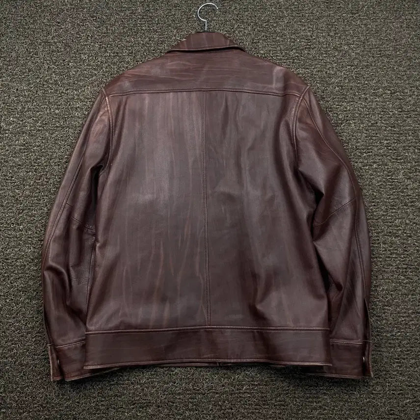[BUNJANG] Vintage Brown Lambskin Leather Jacket / Vintage 빈티지 브라운 양가죽 레더 자켓