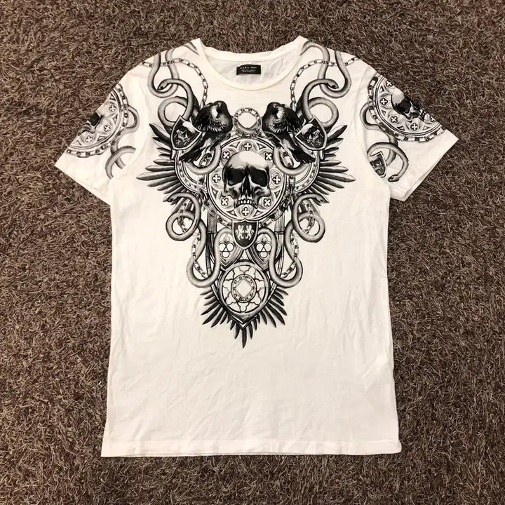 [BUNJANG] Zara Skull Print Short Sleeve T-Shirt / L 자라 스컬 프린팅 반팔 티셔츠