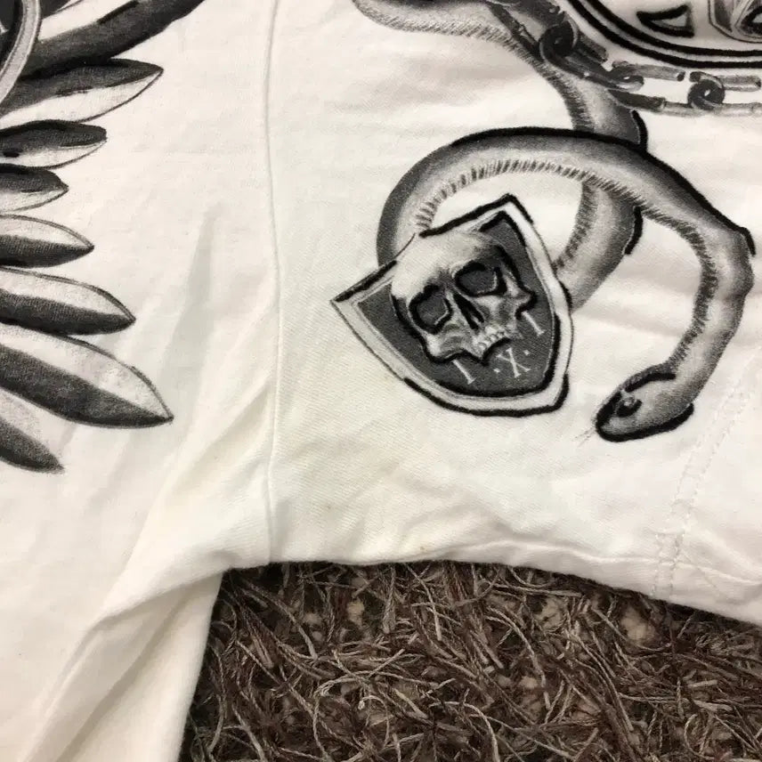 [BUNJANG] Zara Skull Print Short Sleeve T-Shirt / L 자라 스컬 프린팅 반팔 티셔츠