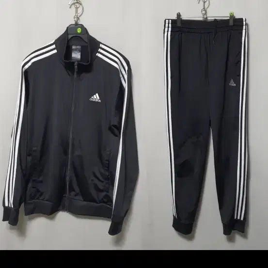 [BUNJANG] Adidas 3-Stripes Tracksuit Set - Black - Unisex M / 아디다스 삼선 트레이닝복 세트 블랙  남여공용