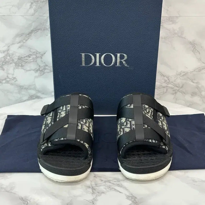 [BUNJANG] Dior Oblique Slides Sandals Black / 디올 오블리크 슬리퍼 샌들 블랙